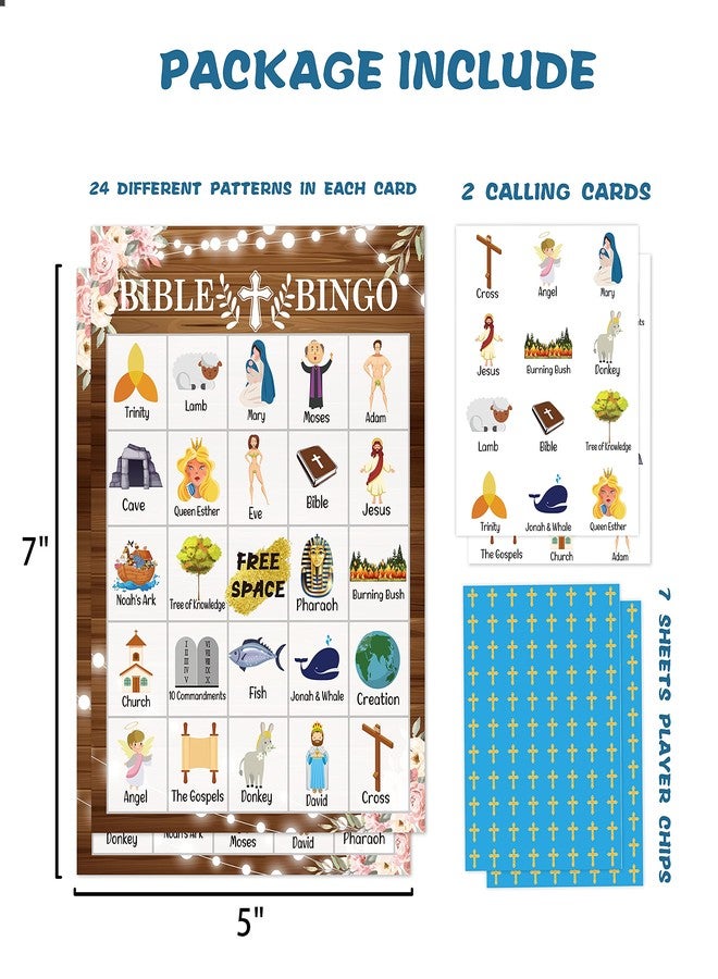 OZTEMETY Bible Bingo Card Games, Christian Sunday Church Game Party Supplies, Favors, Decorations, Gifts - 24 Players Bingo Game Bible003 - Image 2